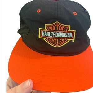 Harley Davidson Embroidered Snap Back Hat Clean